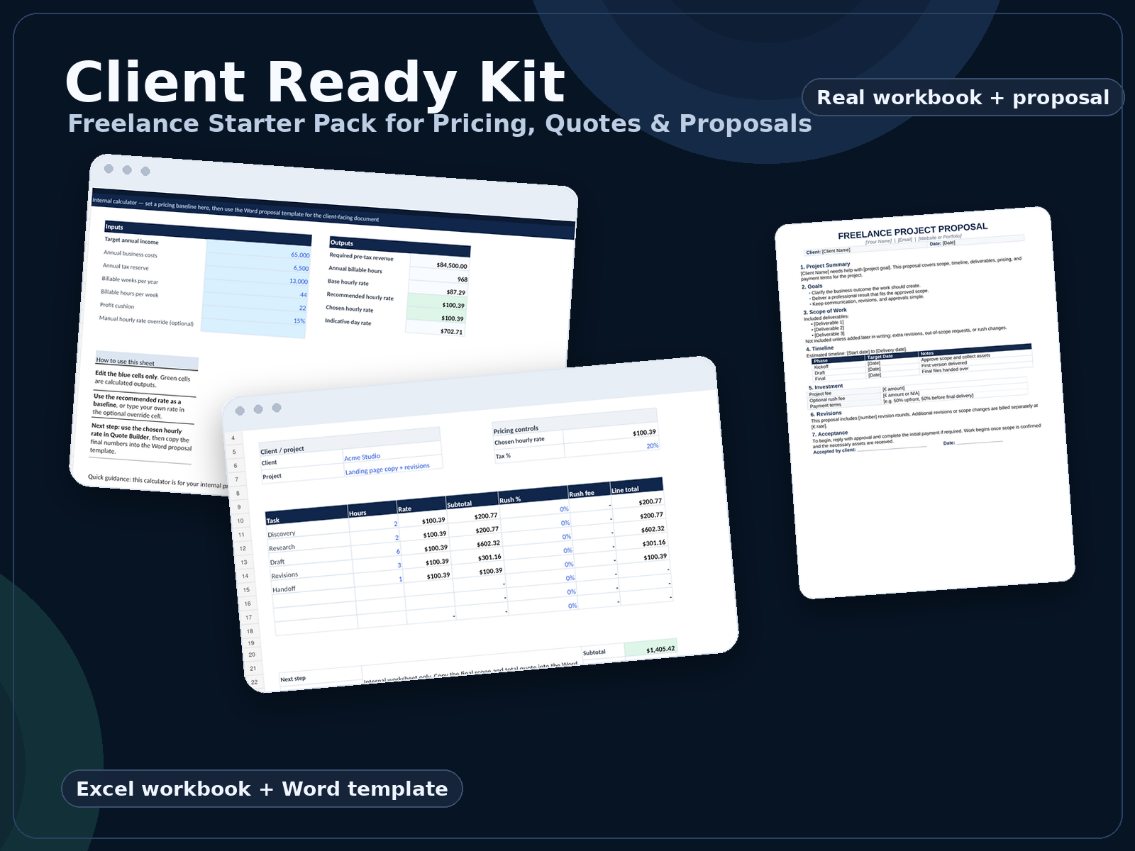 Client Ready Kit workbook and proposal template preview