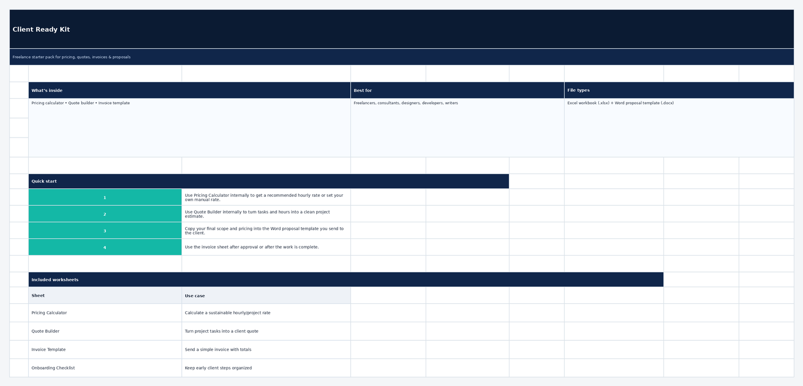 Client Ready Kit dashboard preview